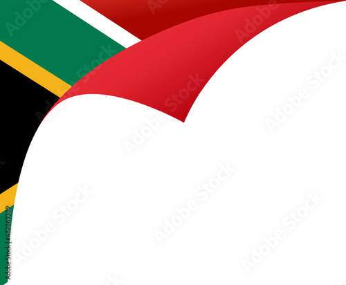 Corner waving South Africa  flag  isolated  on png or transparent background,Symbol of South Africa,template for banner,card,advertising ,promote,and business matching country poster, vector