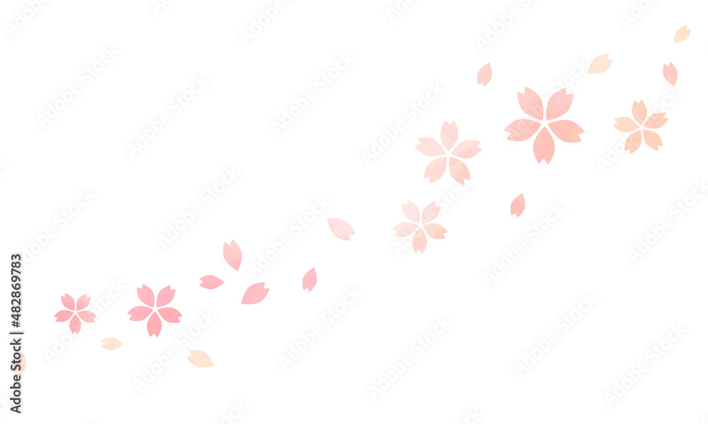 桜のイラスト・春・水彩・ Cherry blossoms