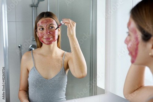 Peeling Solution. Skin care. Exfoliating Facial. Chemical Peel. Facial treatments. photo