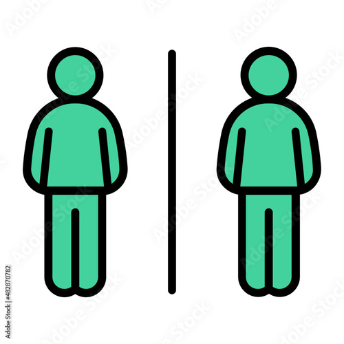 social distancing Color line icon