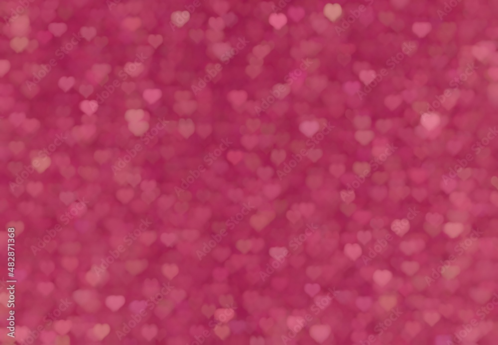 beautiful blur  heart shape bokeh light illustration abstract background. Idea for Valentine's day and love theme.