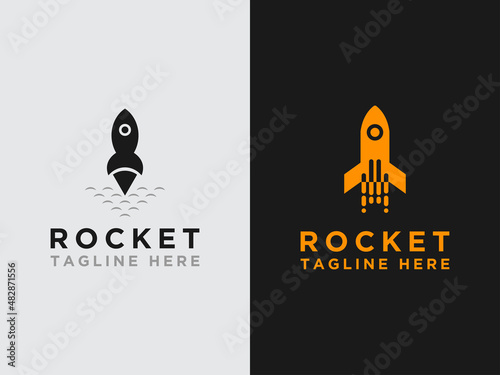 Rocket Logo Design Set Template vector
