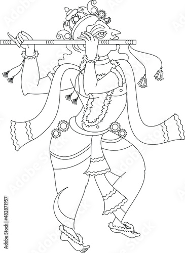 ' Lord Krisna' The ten incarnations of Lord Vishnu, 'Dashavtar' from Hindu Mythology. which he took to save the world from evil forces