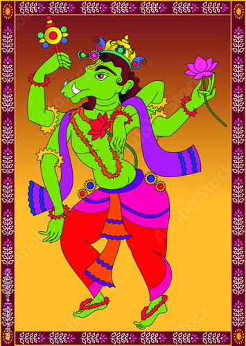 'Varah' The ten incarnations of Lord Vishnu, 'Dashavtar' from Hindu Mythology. which he took to save the world from evil forces