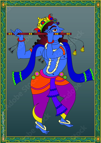 ' Lord Krisna' The ten incarnations of Lord Vishnu, 'Dashavtar' from Hindu Mythology. which he took to save the world from evil forces