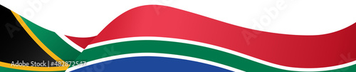 Down waving South Africa  flag  isolated  on png or transparent background,Symbol of South Africa, template for banner,card,advertising ,promote,and business matching country poster, vector 
