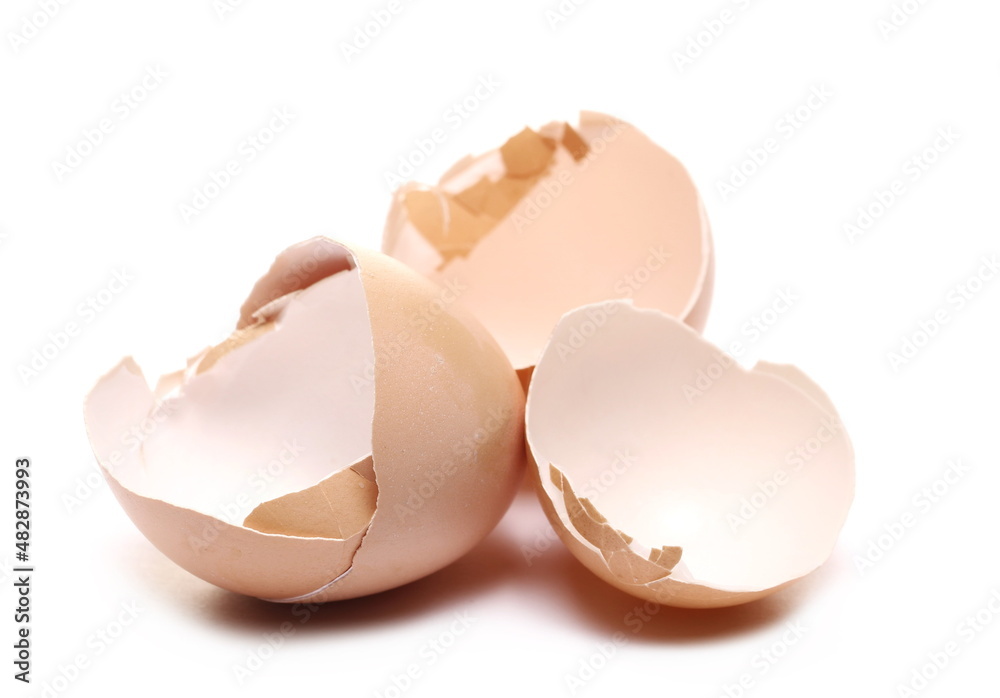 Cracked egg shell isolated on white Cracked egg shell isolated on white
