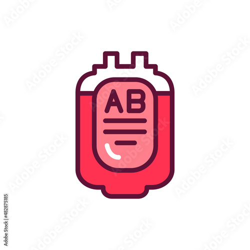 Donor blood type AB color line icon. Isolated vector element. Outline pictogram for web page, mobile app, promo