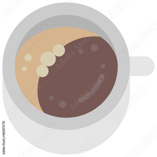 black coffee flat icon