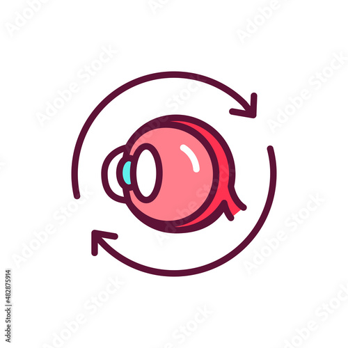Eye transplant line icon. Isolated vector element.