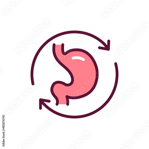 Stomach transplant line icon. Isolated vector element.