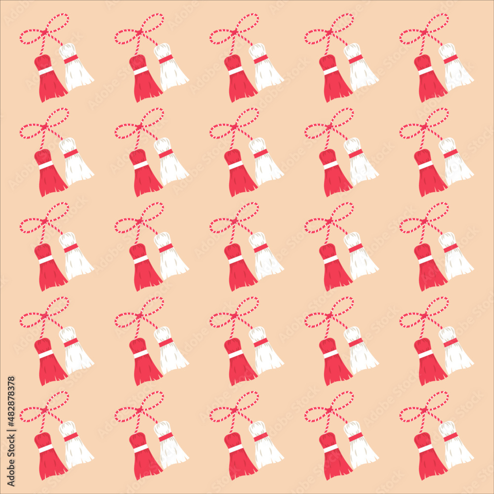 Pattern in the festivity of baba marta, red and white martisor pattern Pattern in the festivity of baba marta, red and white martisor pattern