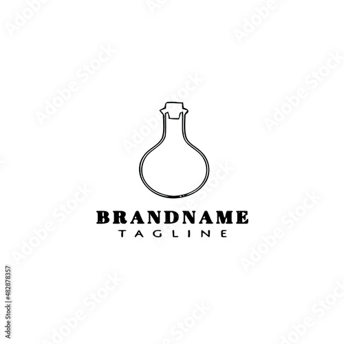 erlenmeyer cartoon logo template icon design black isolated illustration
