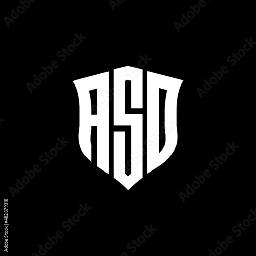 ASD letter logo design with black background in illustrator, vector logo modern alphabet font overlap style. calligraphy designs for logo, Poster, Invitation, etc.