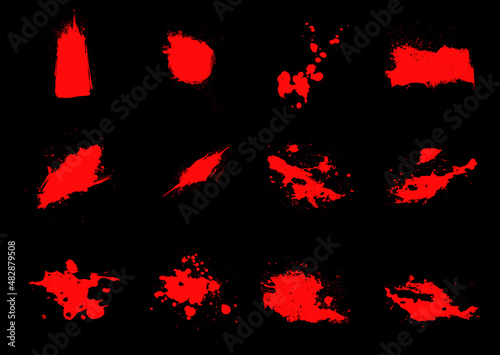 Set macchie splatter sporco schizzi sangue