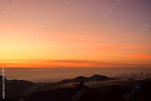 view of before the sunrise on the moutain © tharathip