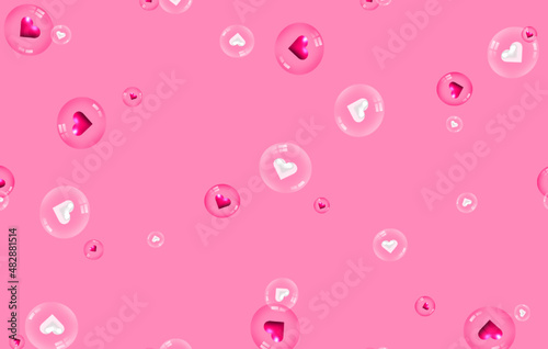 seamless pattern with pink hearts