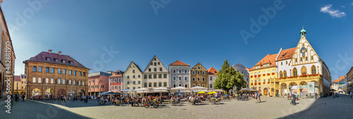 Panoramaansicht vom Marktplatz in Amberg in der Oberpfalz