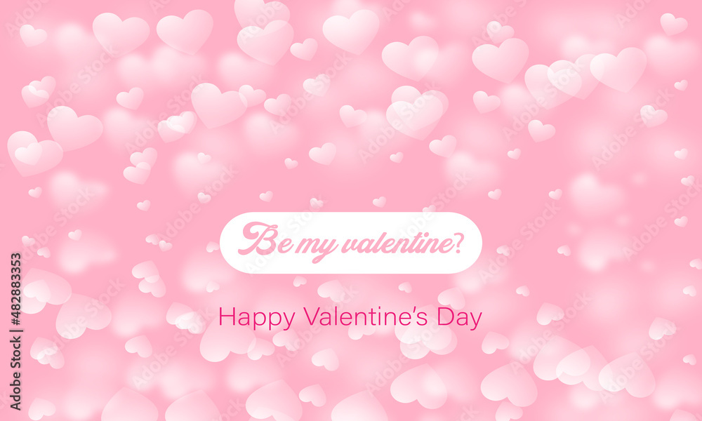 Happy Valentines Day Celebration Card In Pink Background