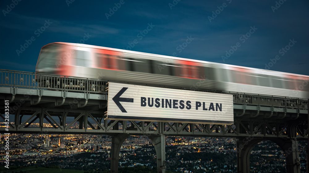 Obraz premium Street Sign to Business Plan