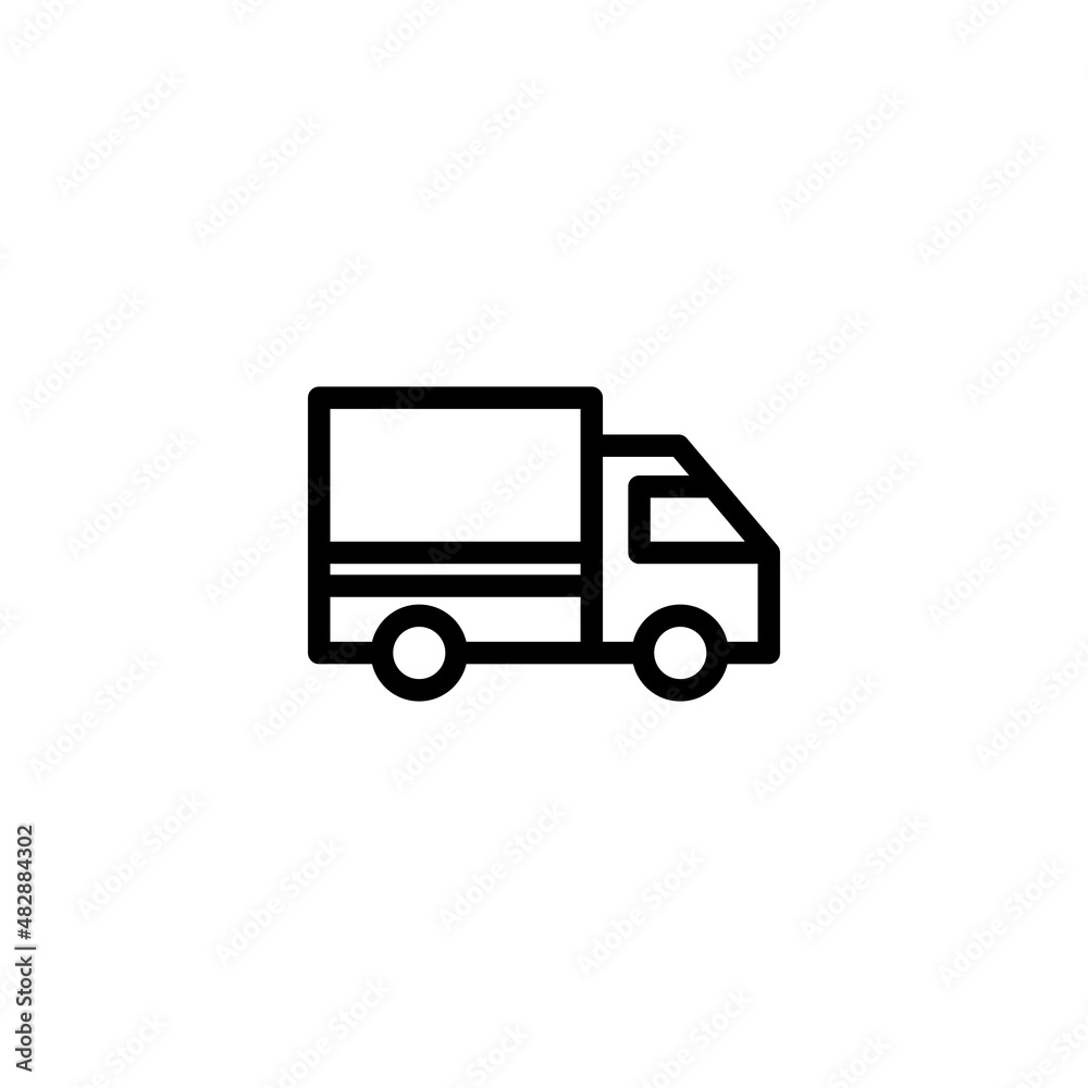 simple truck icon design, modern truck symbol with outlined style vector