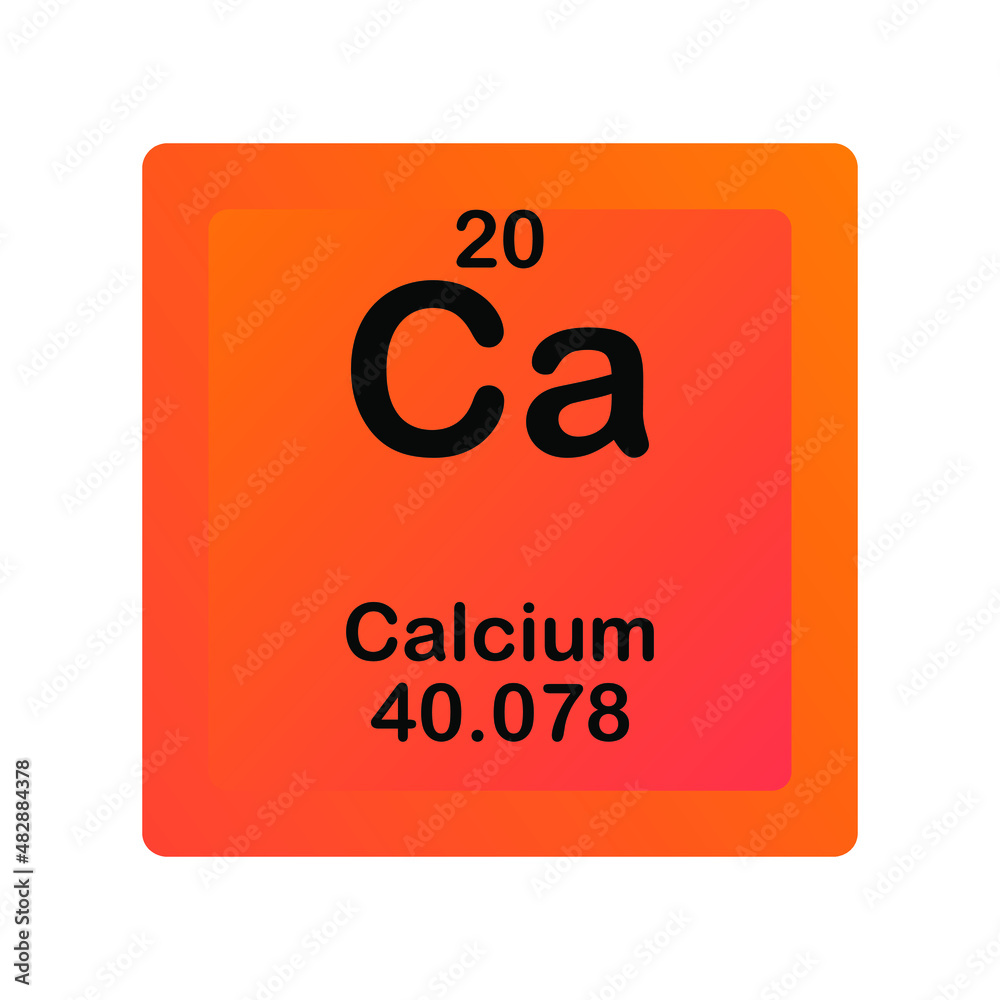 Calcium Ca Chemical Element vector illustration diagram, with atomic number and mass. Simple flat dark gradient design for education, lab, science class. Calcium Ca Chemical Element vector illustration diagram, with atomic number and mass. Simple flat dark gradient design for education, lab, science class.