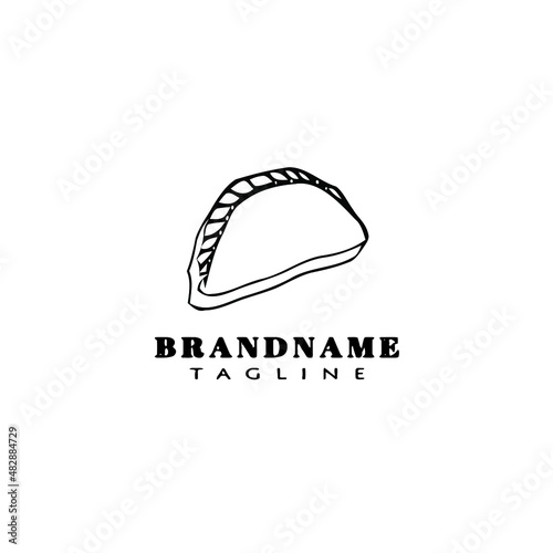 empanadas food logo cartoon icon design template black isolated vector illustration