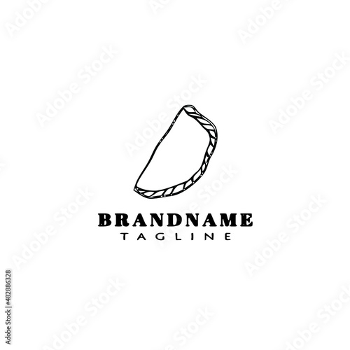 empanadas food logo cartoon icon design template black isolated vector illustration
