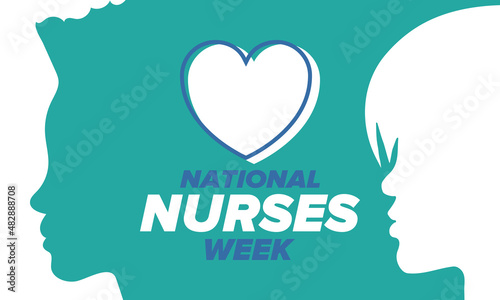 National Nurses Week. Thank you nurses. Medical and health care concept. Fighters against viruses and diseases. In honour of the doctors. Celebrated annual in United States. Vector illustration poster