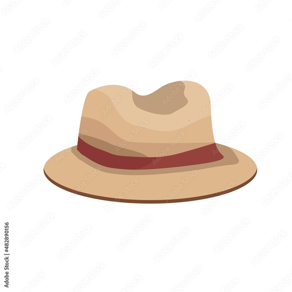 Vector men hat isolated on white. Classic hat. Vector men hat isolated on white. Classic hat.