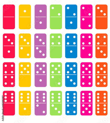 Colourful domino set element illustration