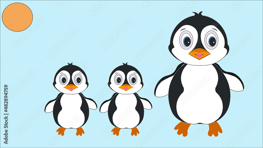 Obraz premium penguins on the snow Vector art