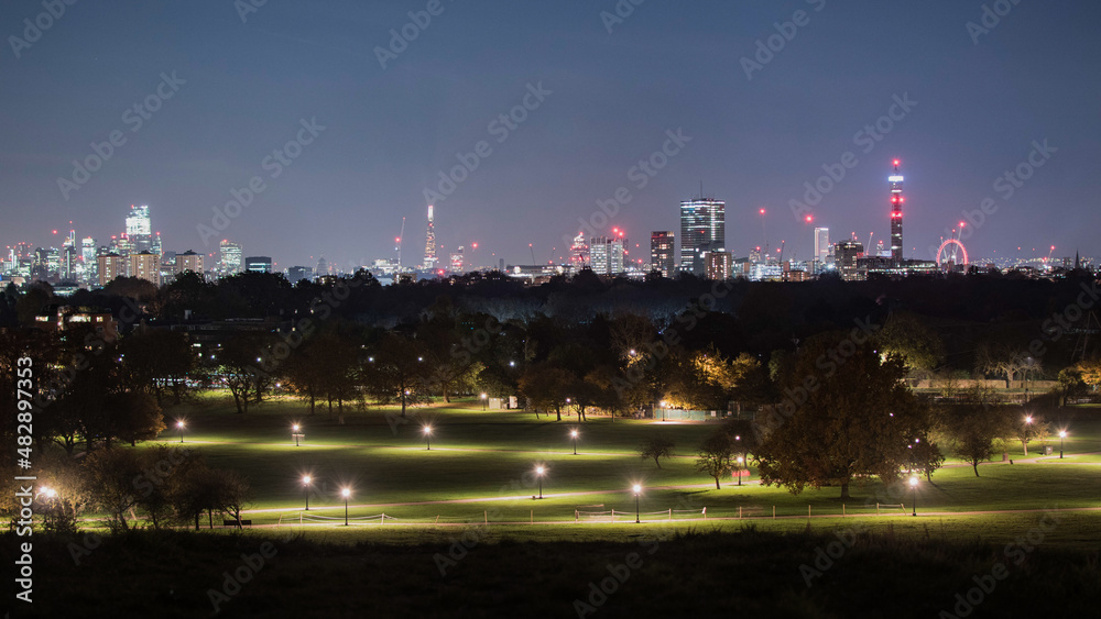 View of the sunset from the hilltop of primrose hill