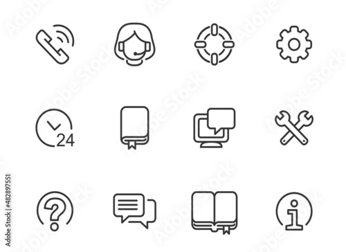 set of support icons, vector illustration