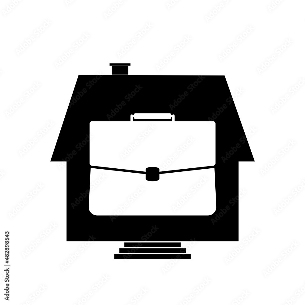 Working at home icon isolated on white background Working at home icon isolated on white background