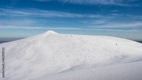 Monte Nerone snow capped in the Marche region in the Province of Pesaro Urbino Italy © cristian