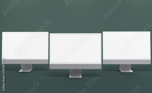 Realistic dekstop mockup template design