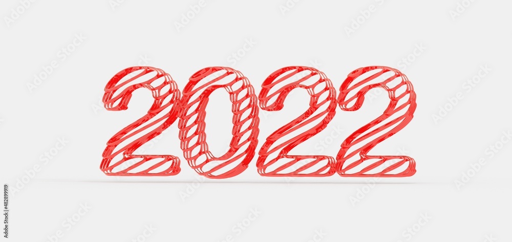 Typography design of 2022 with 3d style design Typography design of 2022 with 3d style design