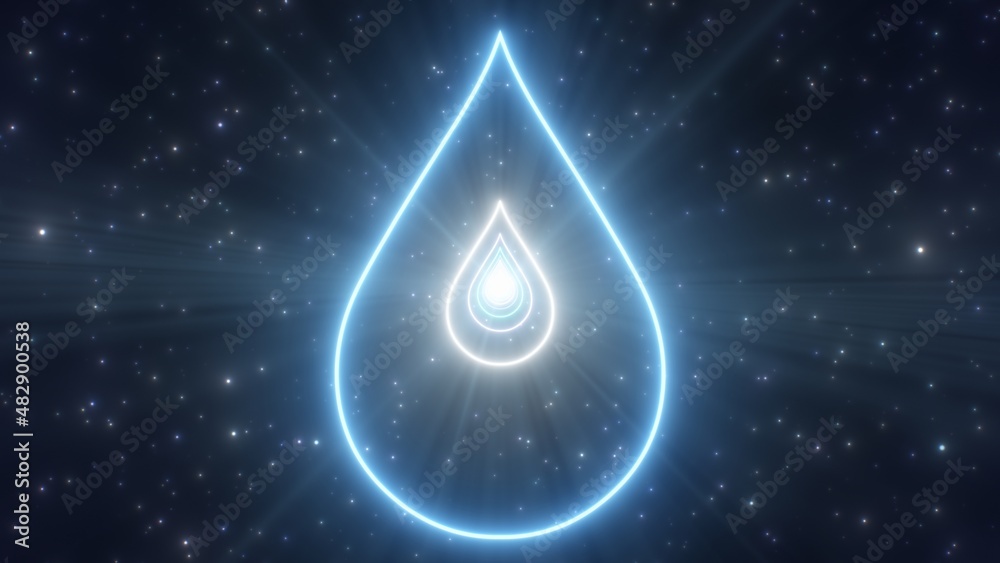 Water Teardrop Shape Droplet Outline Spring Season Neon Lights Tunnel - Abstract Background Texture Water Teardrop Shape Droplet Outline Spring Season Neon Lights Tunnel - Abstract Background Texture