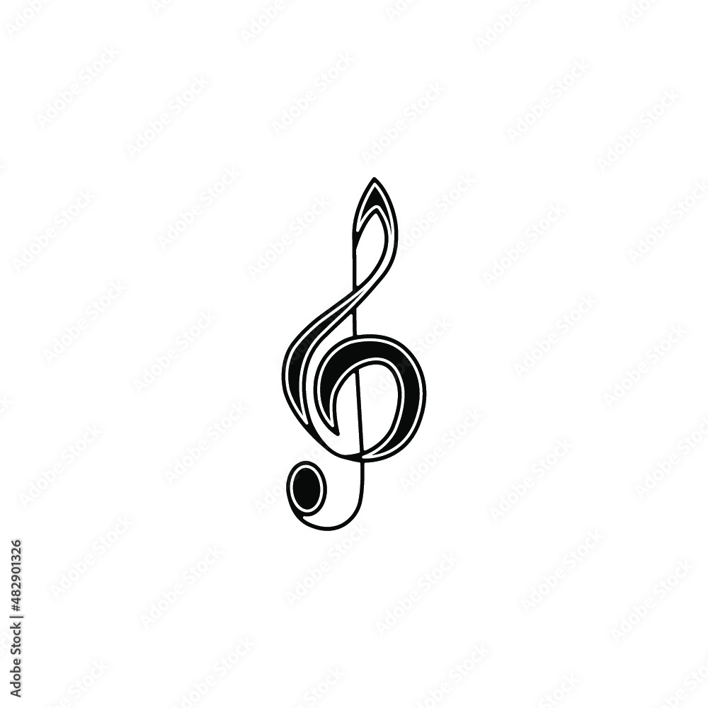 Vector illustration. Treble clef icon. Vector illustration. Treble clef icon.