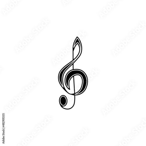 Vector illustration. Treble clef icon.
