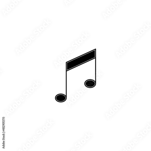 Vector illustration. Music icon, melody, song, note, sound, sound sign.