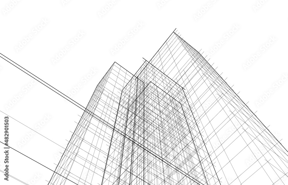 architectural sketch of a building