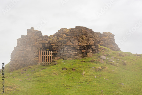 Overcast view of the Duntulm Castle ruins photo