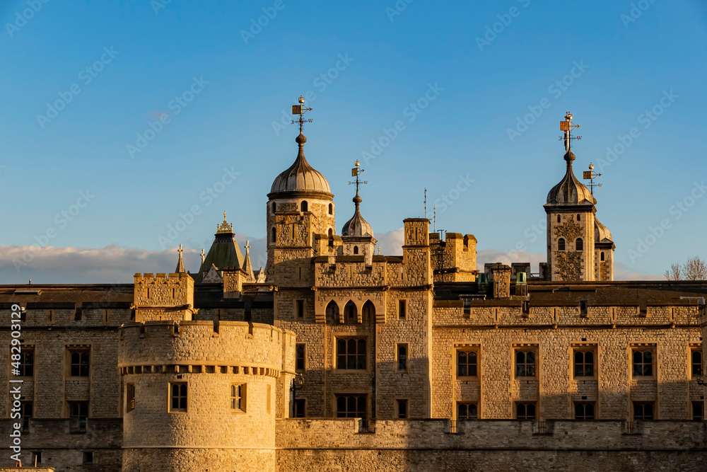 Sunset view of the famous Tower of London