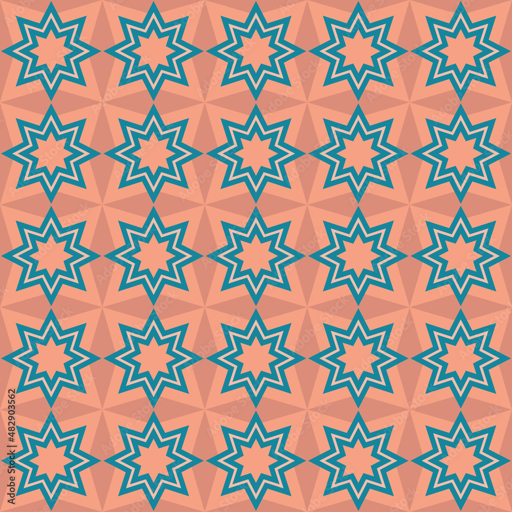 Abstract geometric pattern of stars and crosses. Seamless mosaic and tile. Vector illustration Abstract geometric pattern of stars and crosses. Seamless mosaic and tile. Vector illustration