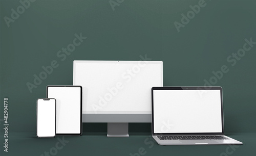 Realistic dekstop mockup template design