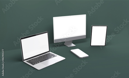 Realistic dekstop mockup template design