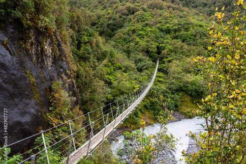 Suspension bridge at the Roberts Point Track at Franz Josef Glacier National Park