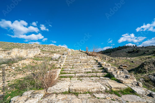 The St. Philip Martyrium stands on top of the hill outside of the city walls. It dates from the 5th century. Philip was buried in the center of the building, Hierapolis, Denizli, Turkey photo